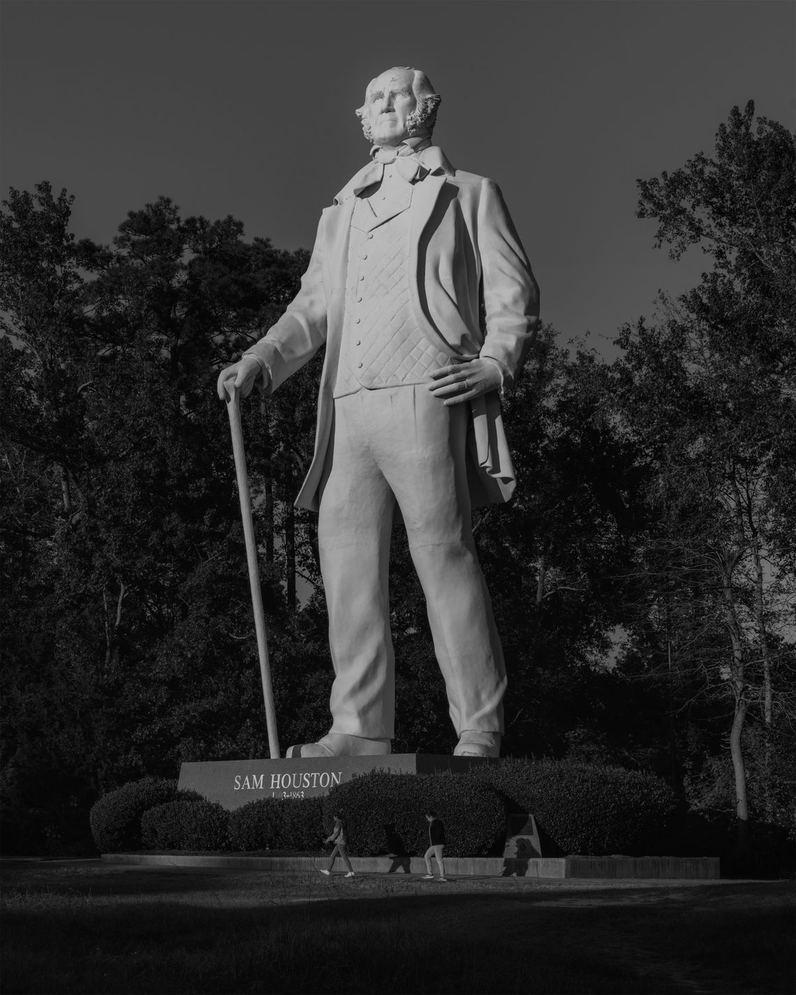 A 67-foot tall statue of Sam Houston, the first president of the Republic of Texas, welcomes visitors into Huntsville as they drive north on Interstate 45. 