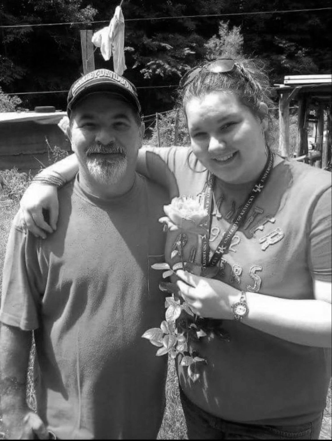 Stephen Brock with his daughter, Hayley Everage, in 2012. Brock grew the rose for his daughter. 