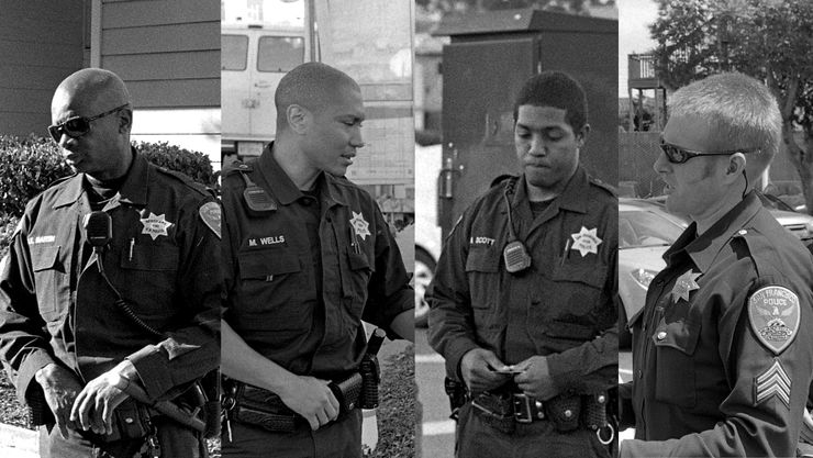 From left: San Francisco Police Sgt. Lloyd Martin, Officer Marcus Wells, Officer Michael Scott, and Sgt. Joshua Kumli. 