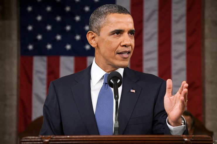 President Barack Obama delivering the State of the Union address in 2011. 