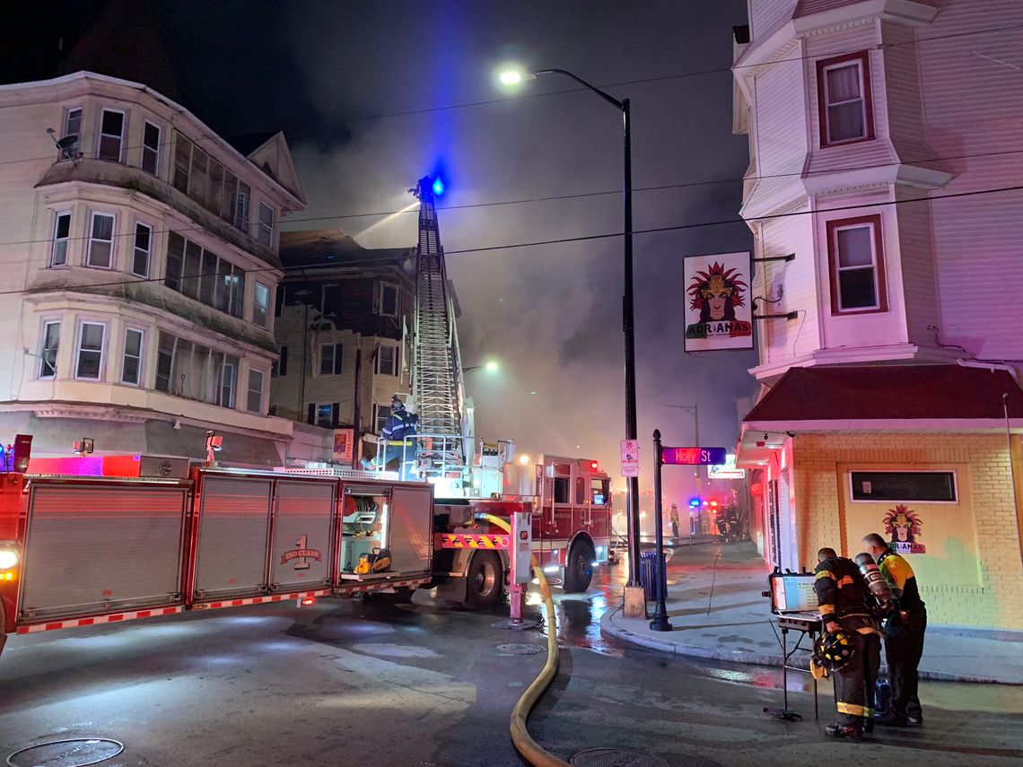 Two men died and 40 people were displaced in a fire that damaged two residential buildings in New Bedford in April 2021. 