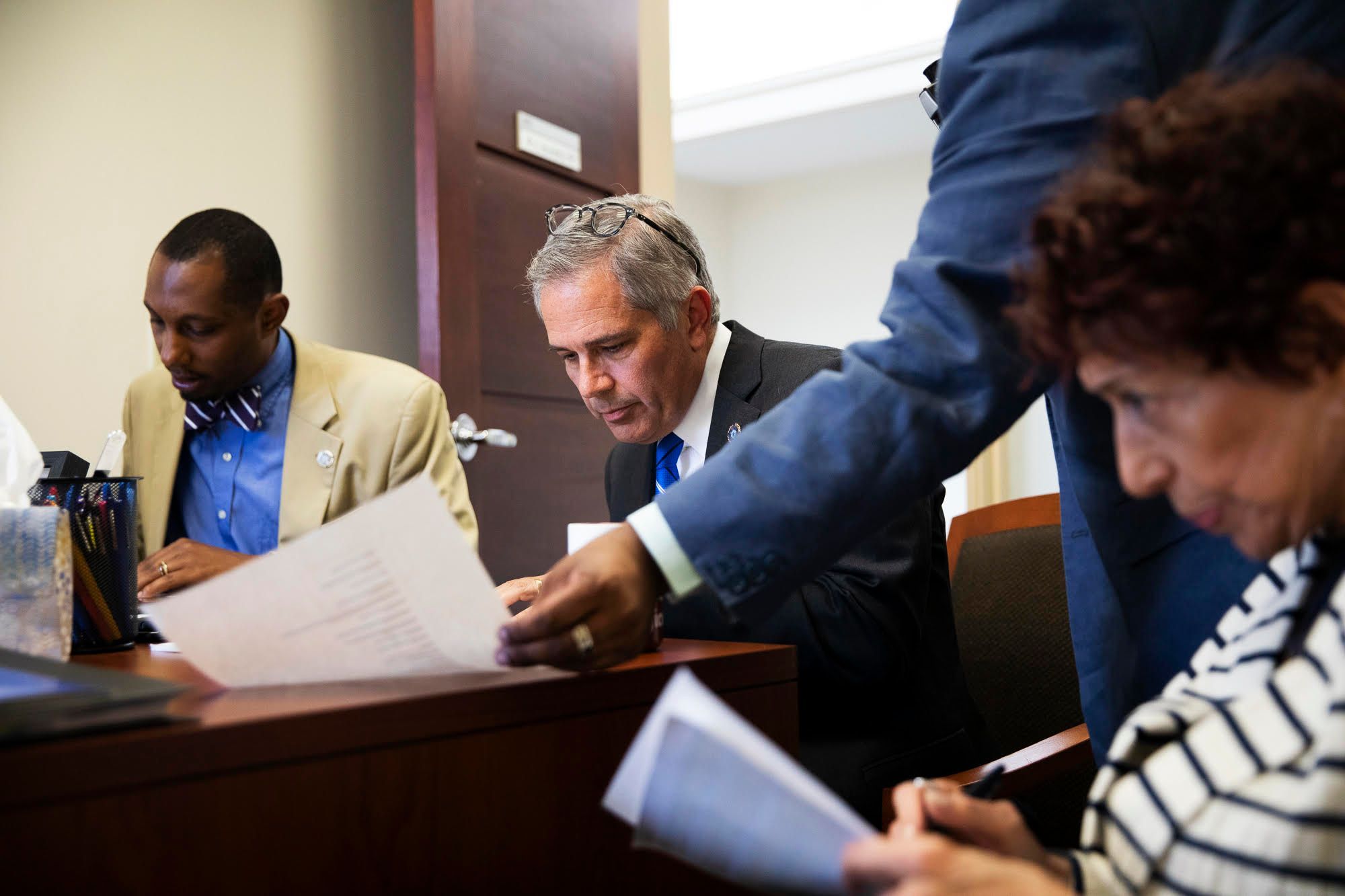 A still from the documentary, "Philly D.A.", of Philadelphia District Attorney, Larry Krasner, with his team.