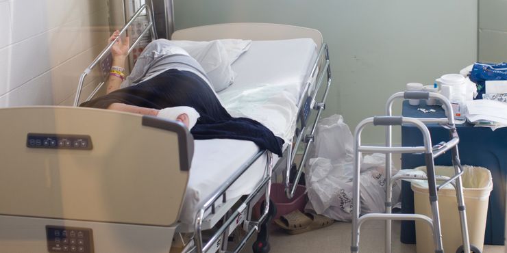 A patient at the hospital at Central Prison, a maximum security facility in Raleigh, N.C. with 120 medical beds and 216 beds for mental illness, in 2016.