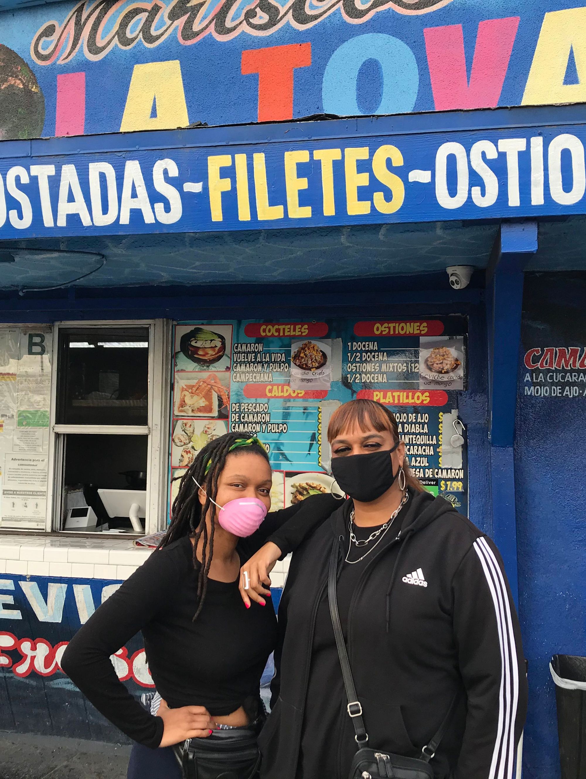 Venus with her younger sister Jennifer, who was visiting from Seattle, in South Los Angeles in February 2021. 