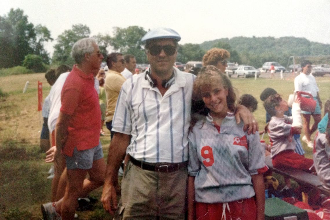 The author with her father in an undated photo.