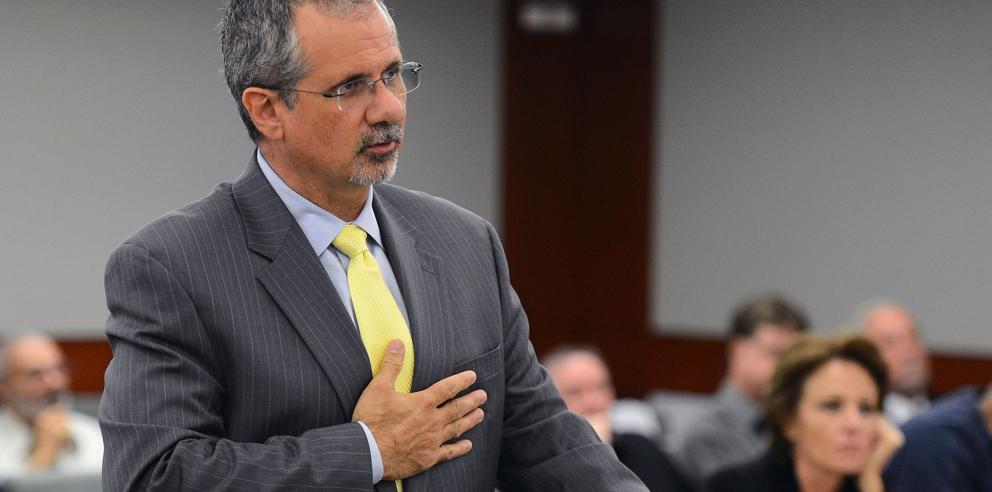 Defense attorney and state assemblyman Ozzie Fumo spoke at a hearing in Clark County District Court in 2013 in Las Vegas, Nev. 