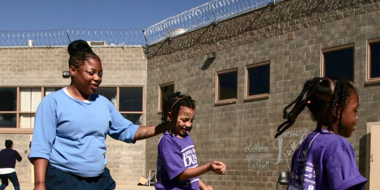 Donisha, left, with her daughter, Mayal, at Folsom Women’s Facility.