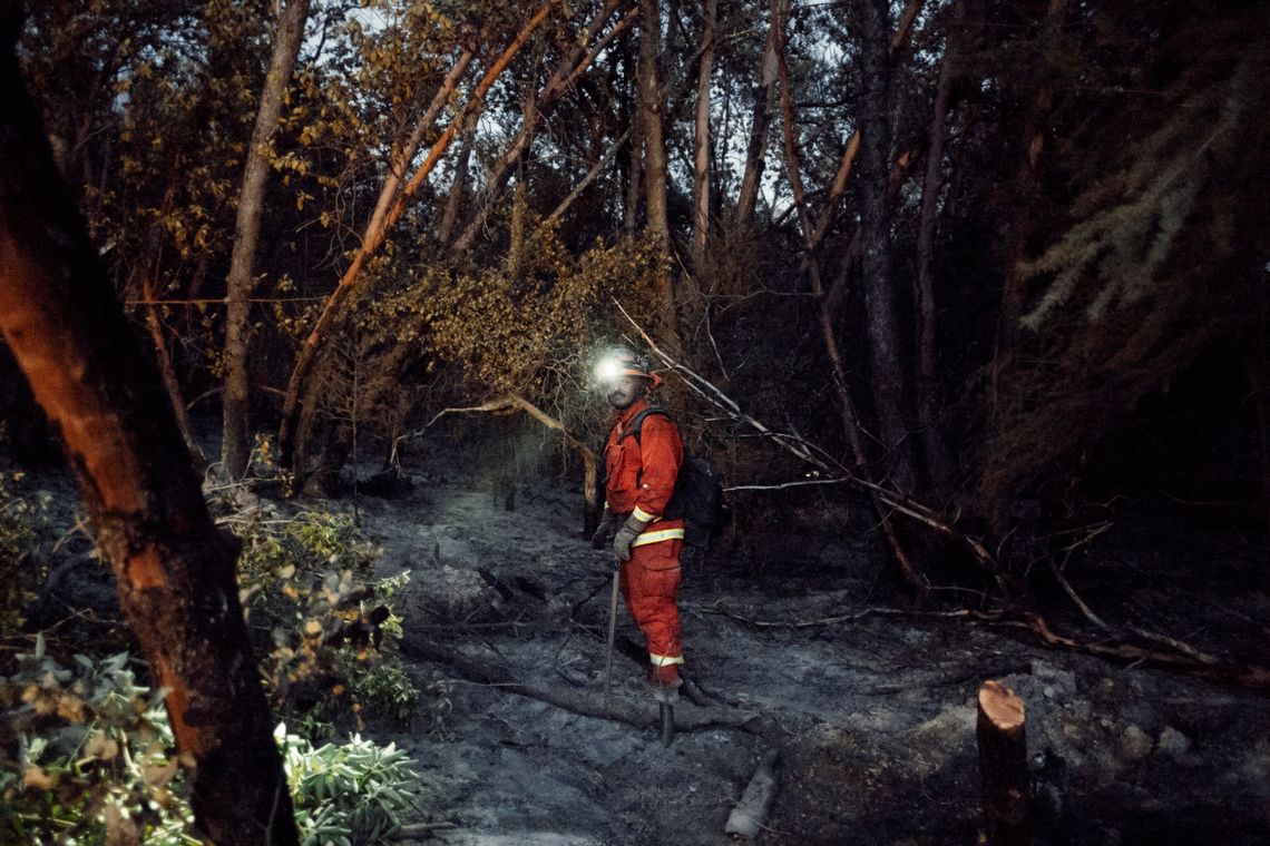 Inmates work 24-hour shifts when on a fire, often sleeping in the wilderness.