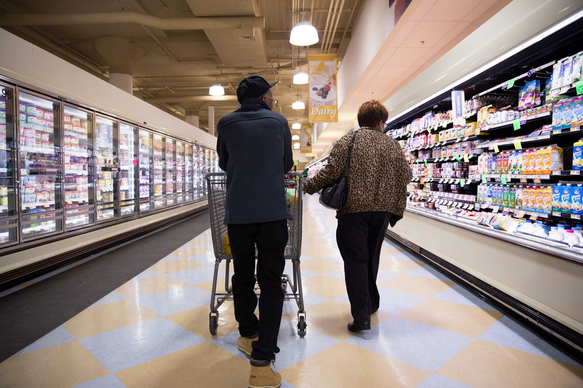 Elston and his mother go grocery shopping, a day after his release from prison. "I'm so tired of chicken and hot dogs, bologna,“ he said. “What I'd really like to eat is some glazed doughnuts. It's been so long, I love glazed doughnuts".