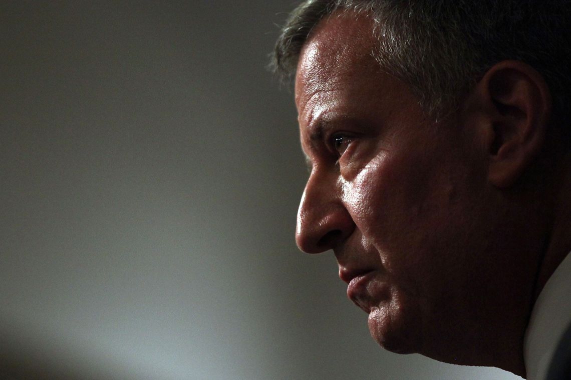 New York City Mayor Bill de Blasio in July.