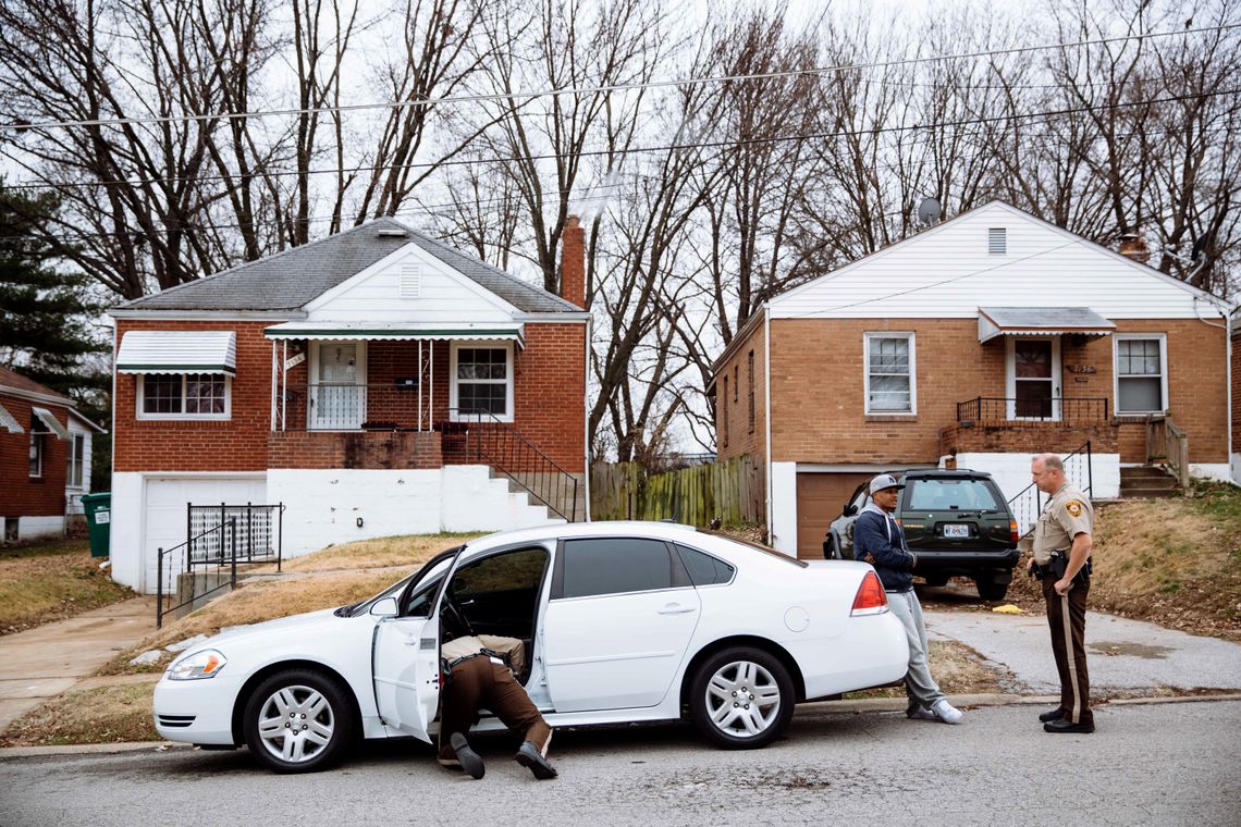 Keener performing a search during a stop just outside the area designated as having a high risk of aggravated assault.
