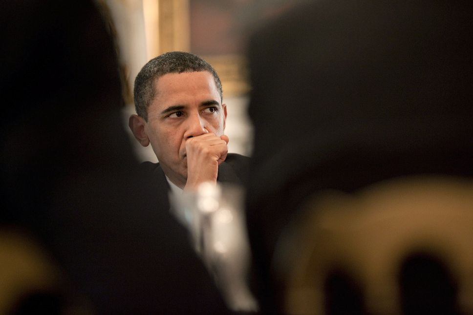 President Barack Obama meeting about immigration reform in June 2009. 