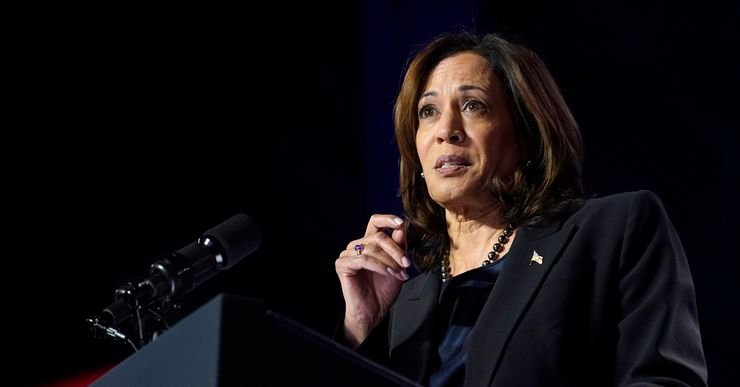 Vice President Kamala Harris speaks at a campaign event at George Mason University in Manassas, Virginia on Jan. 23, 2024.